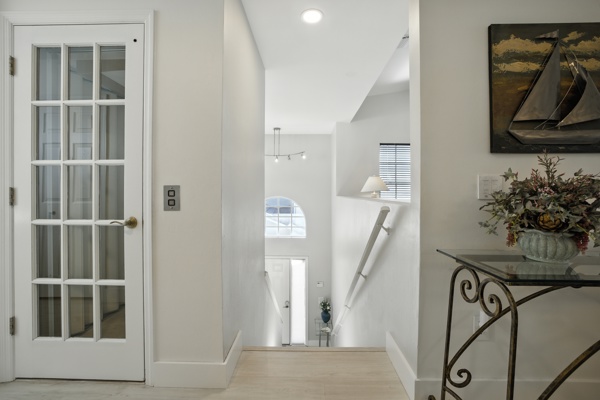 Entry stairs with private elevator access at Pinnacle, Unit 2503 luxury vacation rental Naples FL