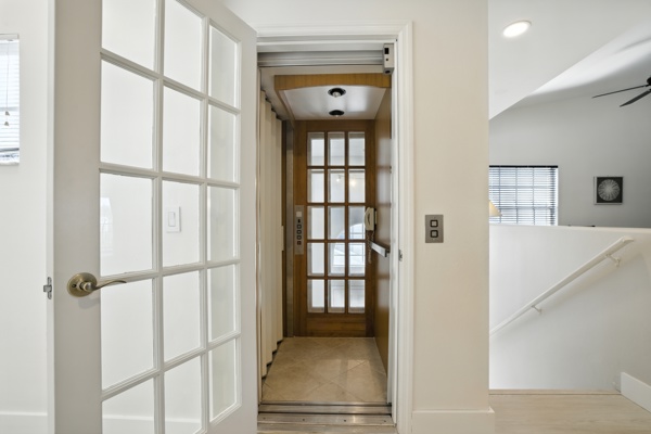 Private elevator interior view at Pinnacle, Unit 2503 luxury vacation rental Naples FL