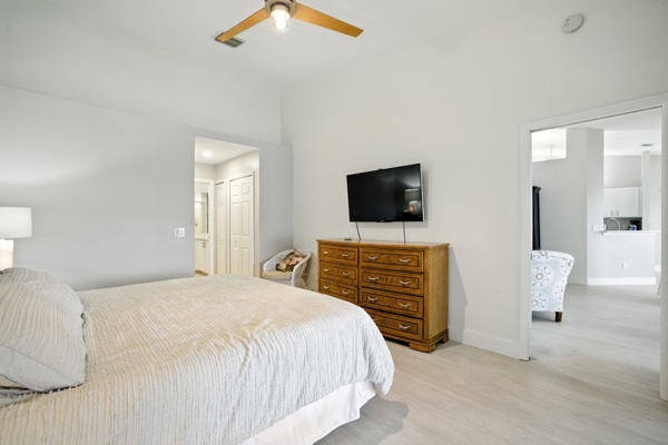 Master bedroom at Pinnacle, Unit 2503 Naples FL luxury vacation rental
