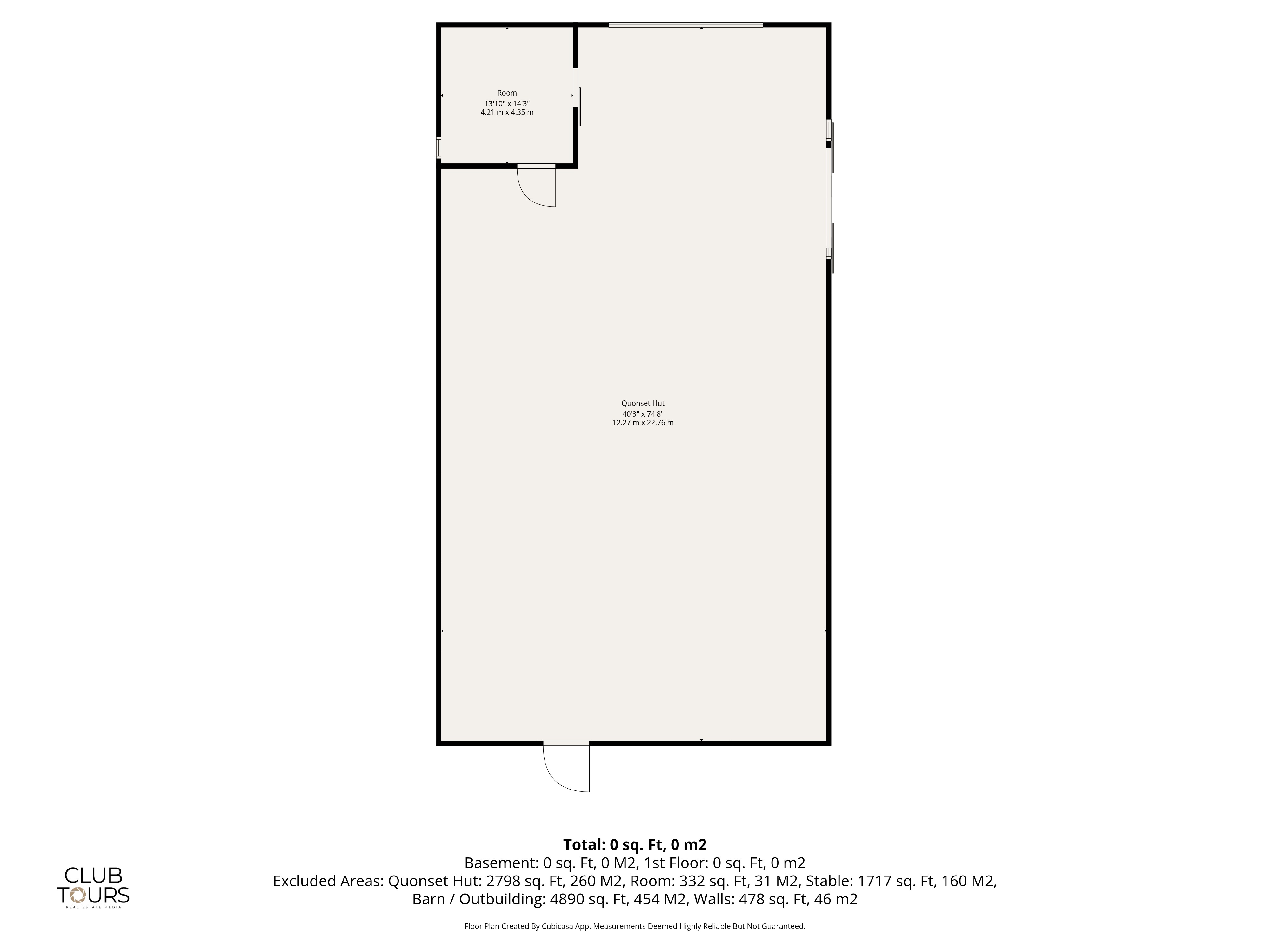 Floor plan - Quonset hut